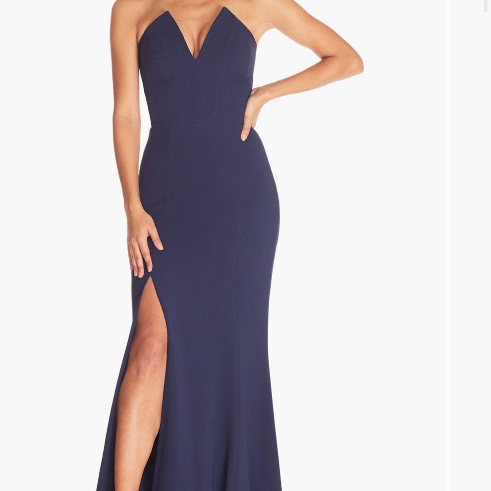 Dress the Population Fernanda Strapless Gown NAVY